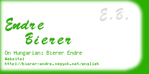 endre bierer business card